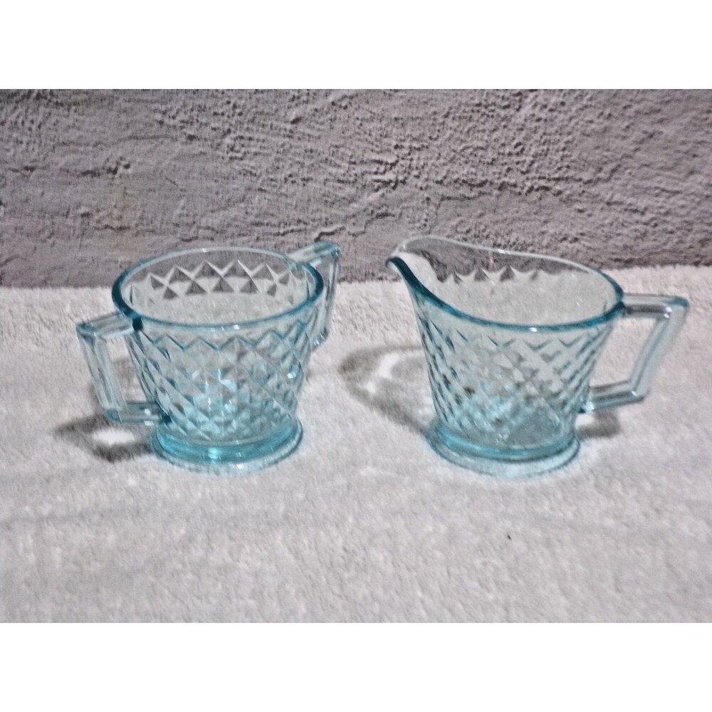 Imperial Aqua Open Creamer & Sugar Set